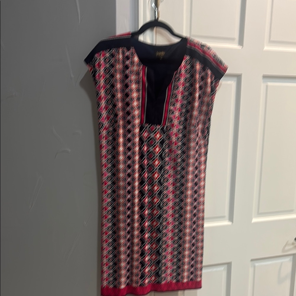 Laundry By Shelli Segal Pink and Black Mini Dress